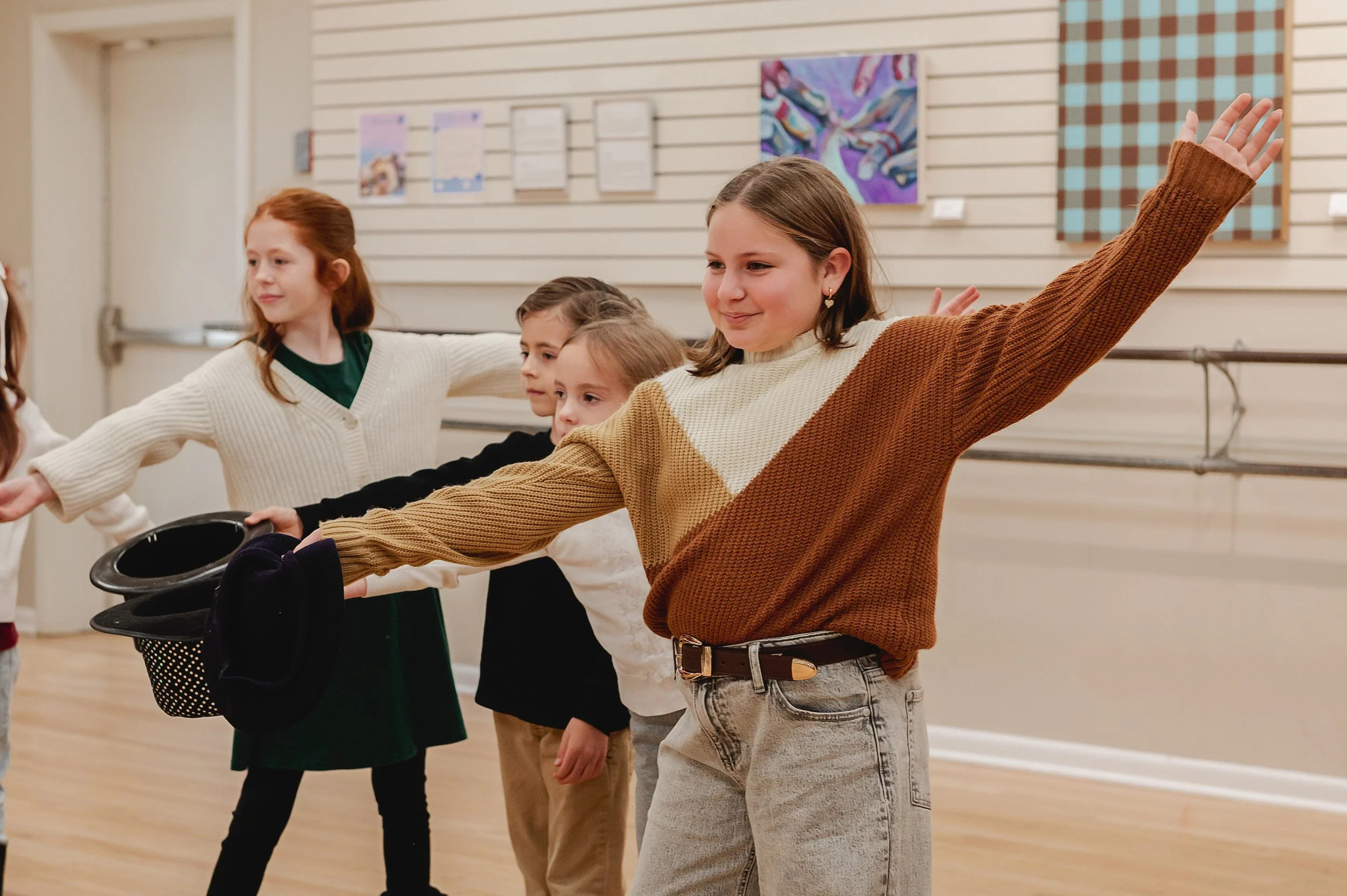 Theatre choreography, students dancing