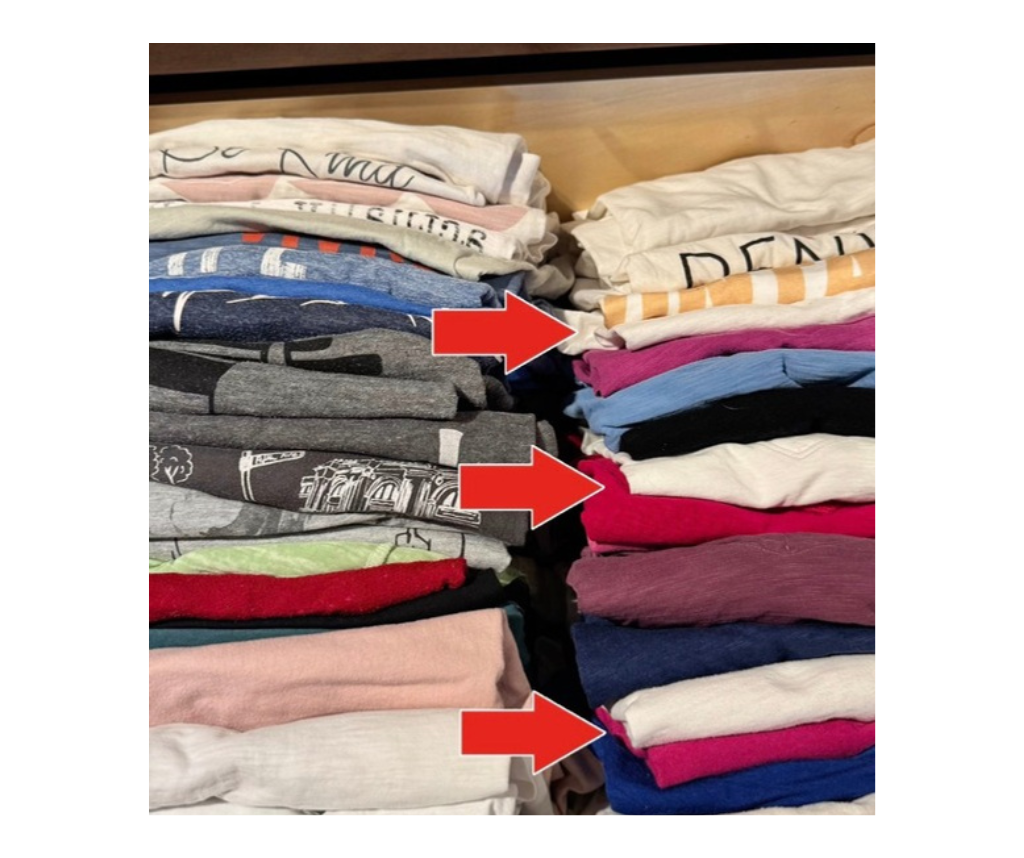 Does it look chaotic to you?                      I organize by style, then color