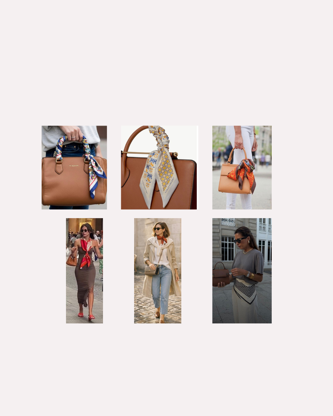 scarves used as a focal point on simple outfits