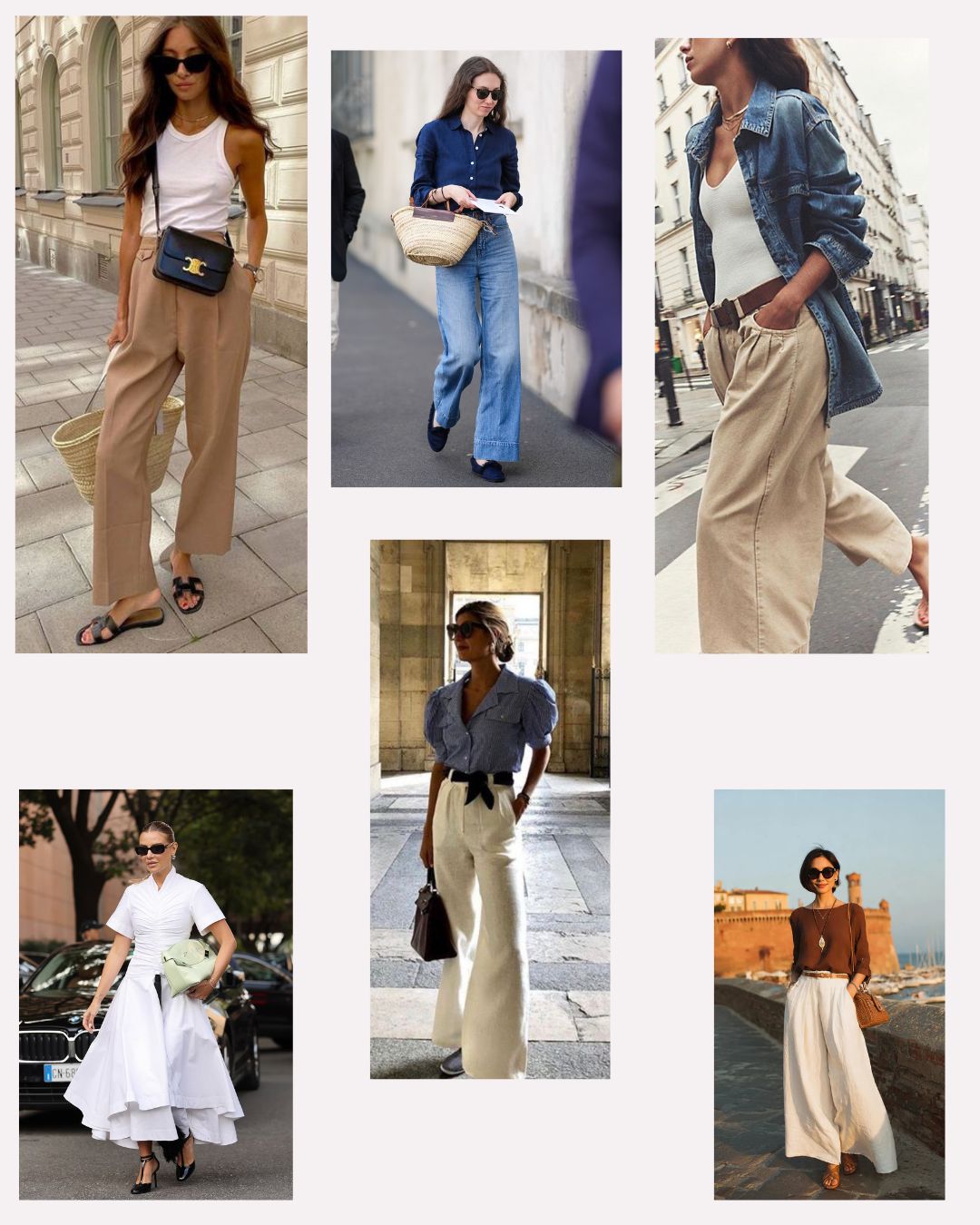 four casual outfits with one focal point.