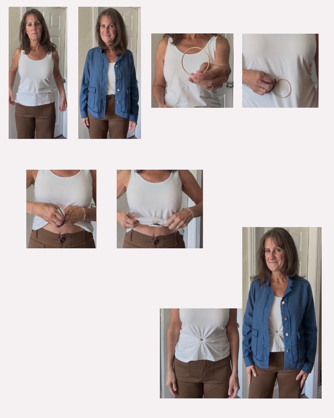loose tank top with casual pants