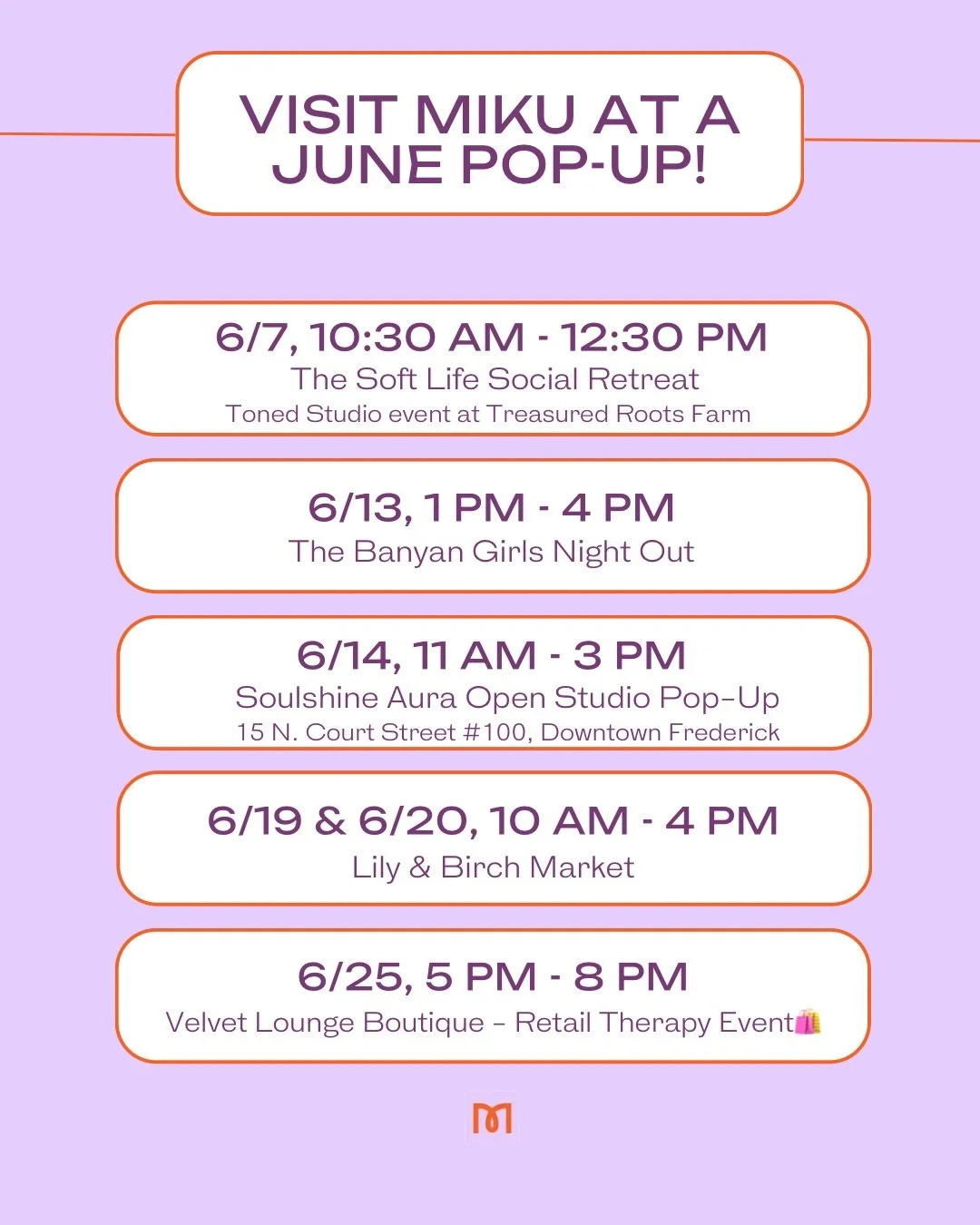 Hitting refresh on the June line-up with some tweaks and updates✨ There&rsquo;s something for everyone this month:
⠀⠀⠀⠀⠀⠀⠀⠀⠀
6/7, 10:30-12:30 | The @tonedstudiopilates Soft Life Social Retreat at @treasuredrootsfarm with @fullybloomedshop. This is a 