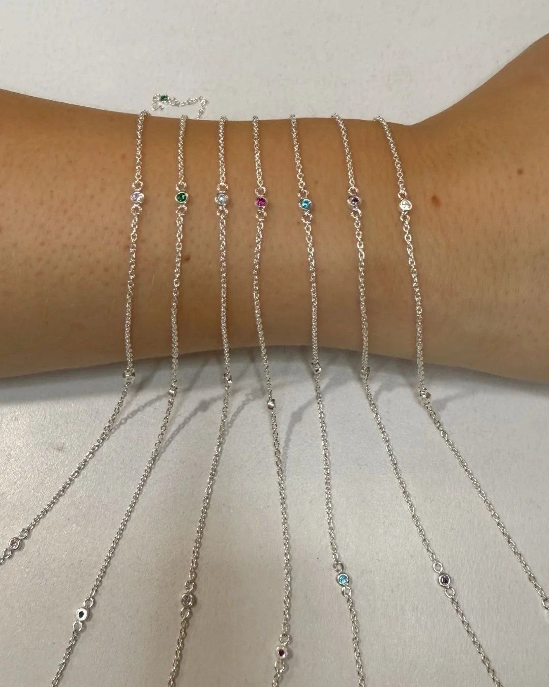 The hardest decision is picking just one✨

Our new sterling silver gemstone chains are here, and every color is even prettier in person. 

Which one&rsquo;s coming home with you? Add it to your stack at @lilyandbirchmarket this Friday 8/21 or Saturda