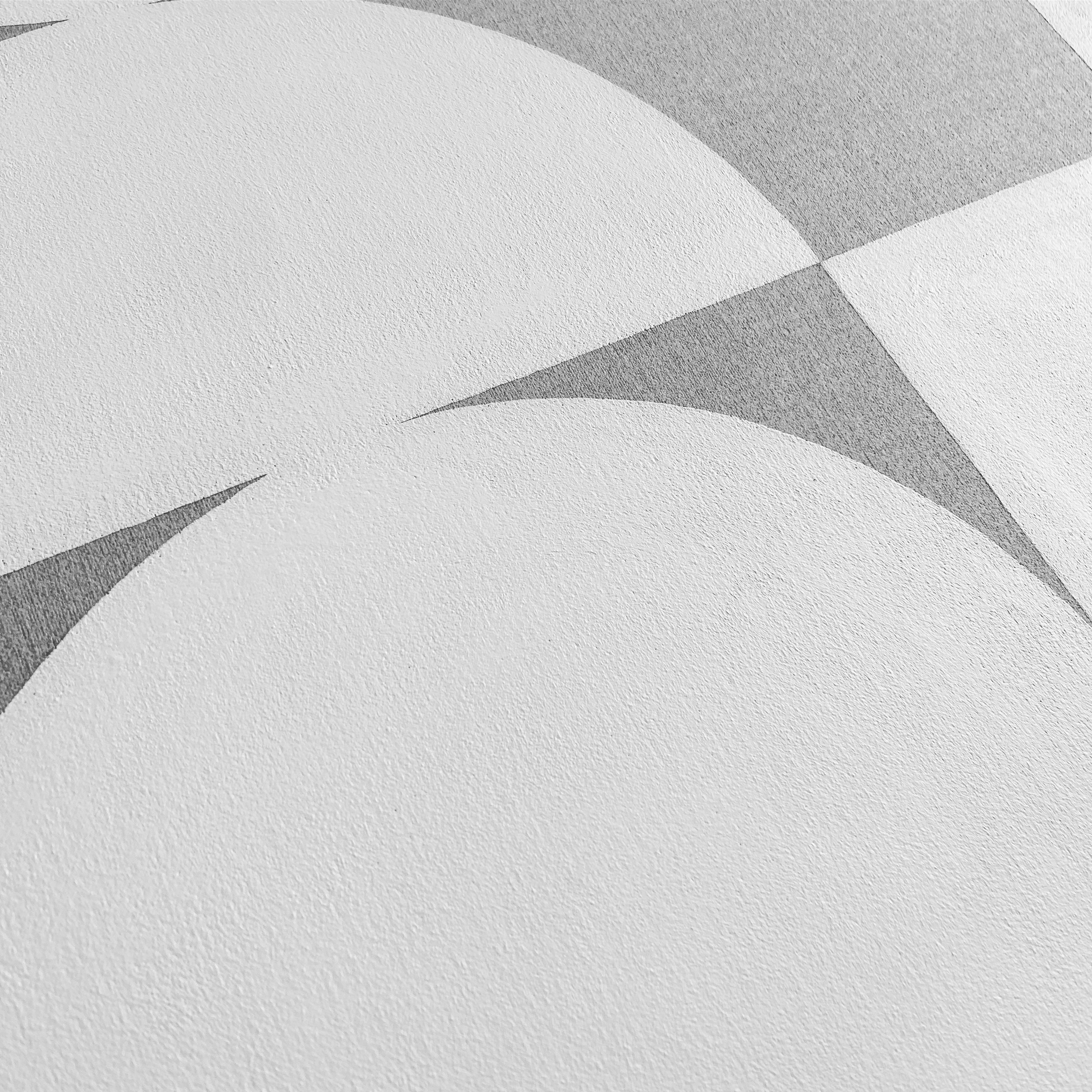 Enhance your space with Reality, a handcrafted geometric painting. Bold shapes, rich colours & a mid-century modern touch.
