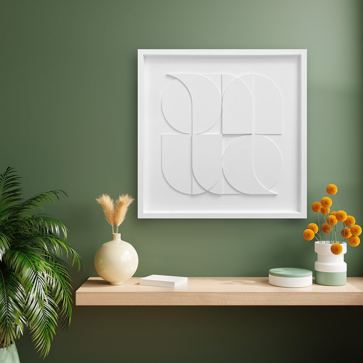 Enhance your space with Satori, a handcrafted geometric relief sculpture. Modern 3D wall art adding depth & texture.