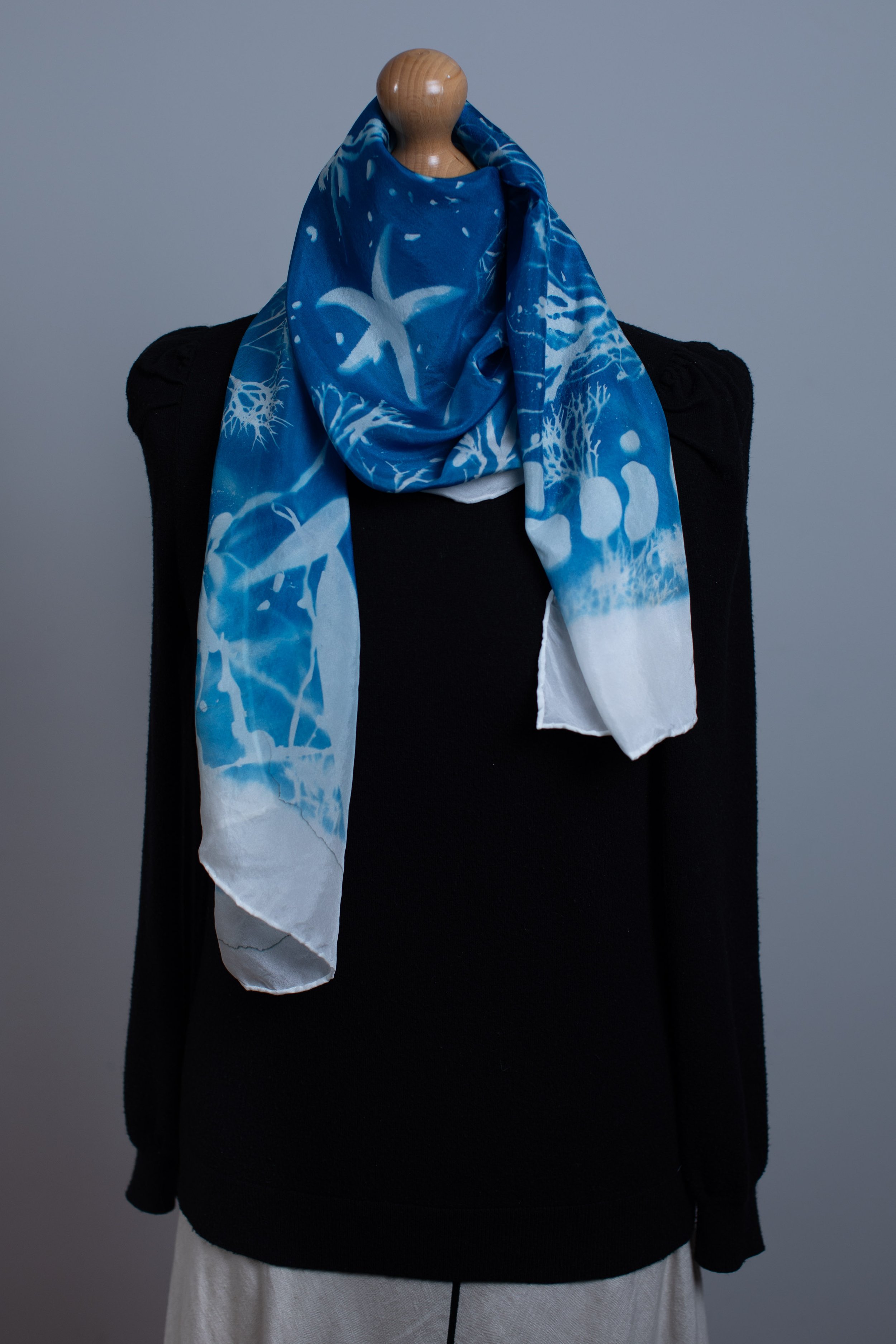 Silk Scarf (L) 'Beneath the Waves'