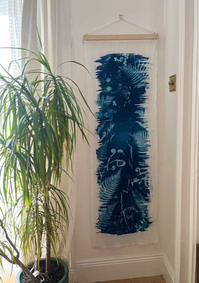 Wall Hanging:  Ferns- Irish Linen