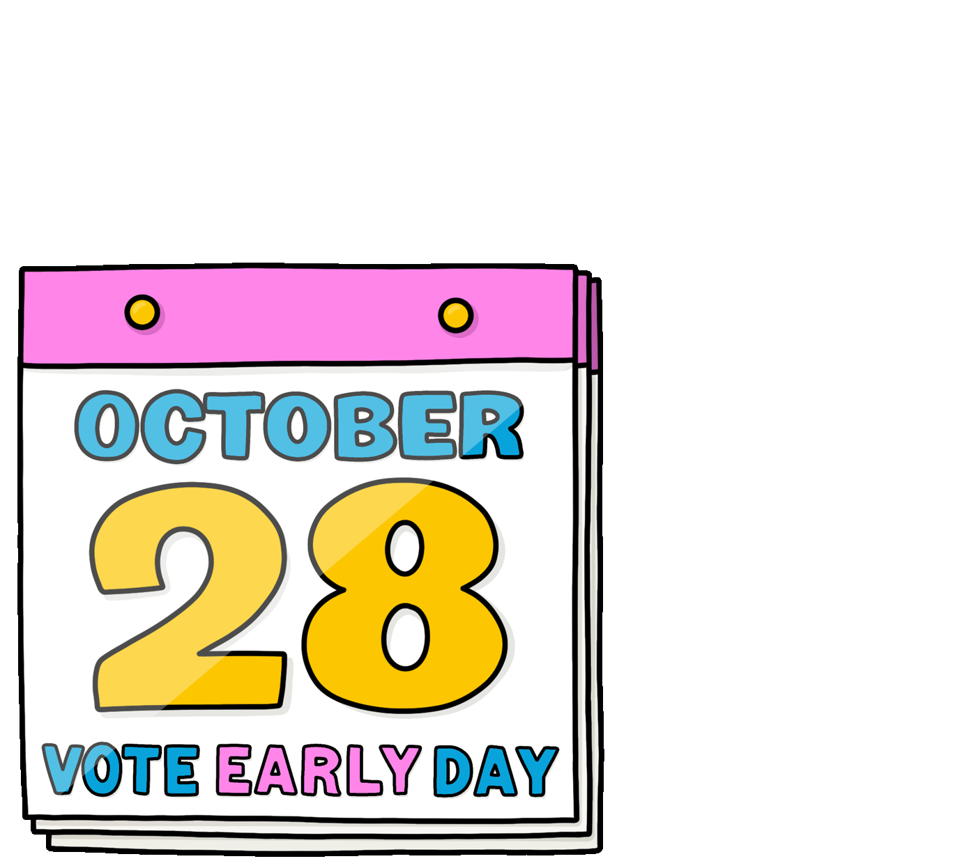 Calendar page showing October 28 with "Vote Early Day" text Digital marketing By Nora Fikse animated stickers gifs bynorafikse