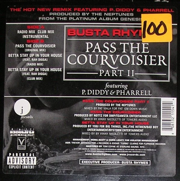 Busta Rhymes Featuring P. Diddy & Pharrell* – Pass The Courvoisier Part II