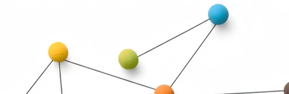 Geometric line design with multi colored balls