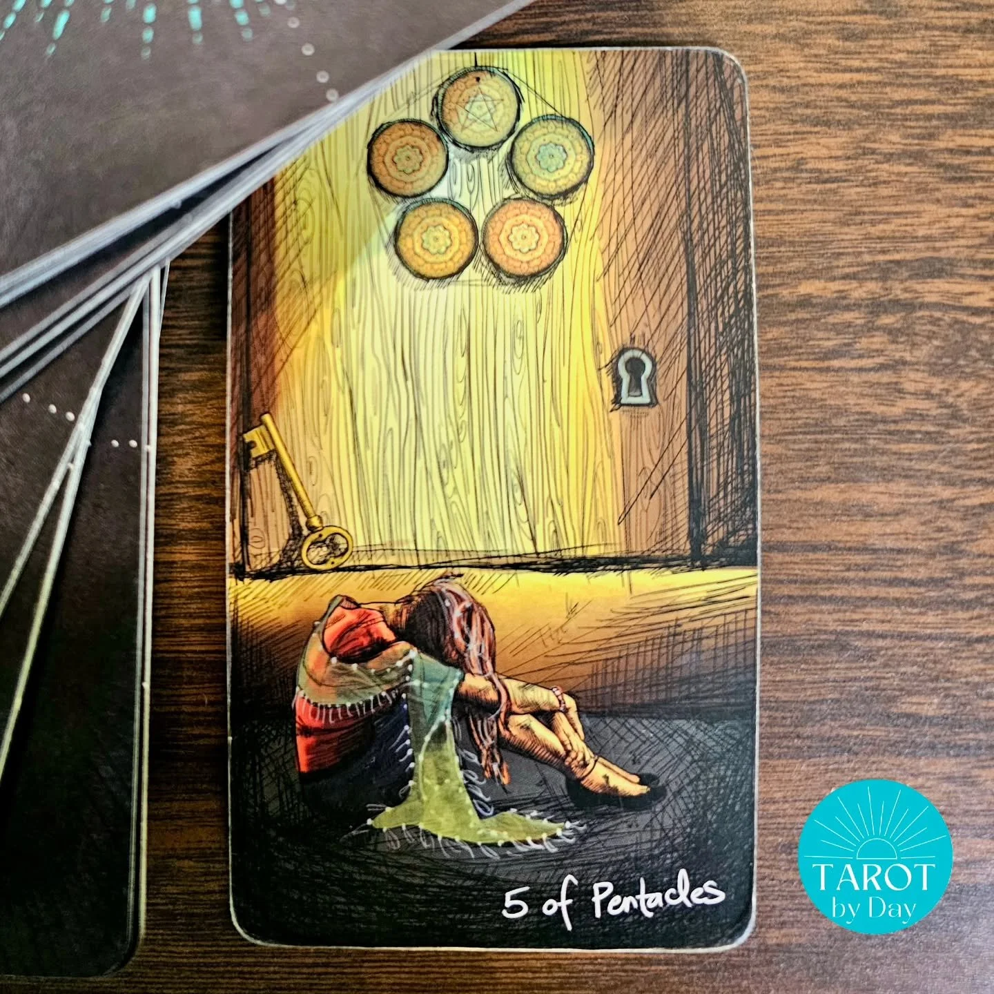Today brings us the 5 of Pentacles!πͺππ¦ Leo season shines light on what's been holding us back. Financial fears are on many minds these days. It's easy to fall into a spiral of negative thoughts. Worries about health & income can occupy all of