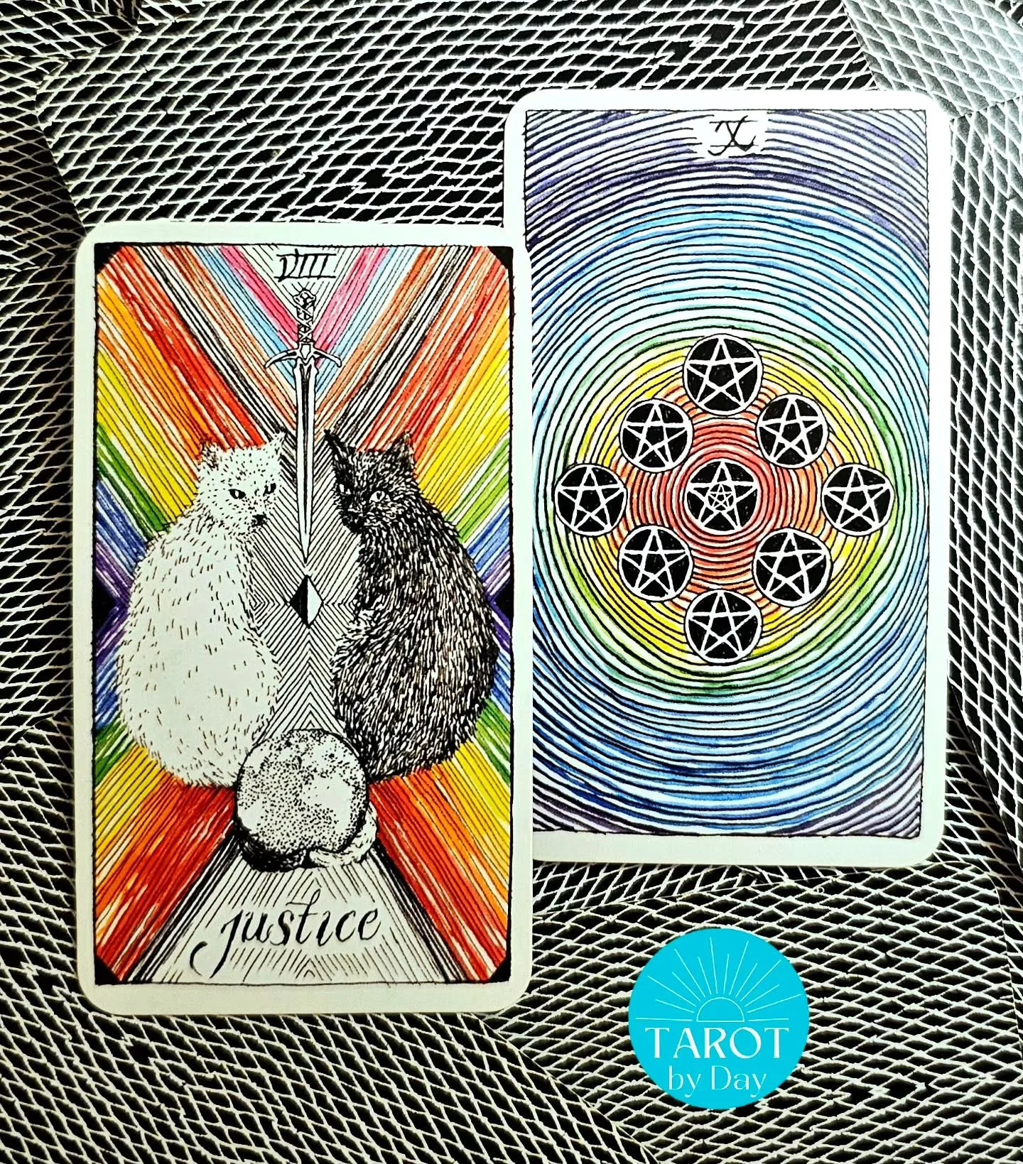 Today brings us Justice & the 10 of Pentacles!⚖️♎️🪙 Libra season is in full swing as the energies around us try to balance. Karma is showing up with receipts. Past choices are coming to a head, in society & your own life. We're about to reap