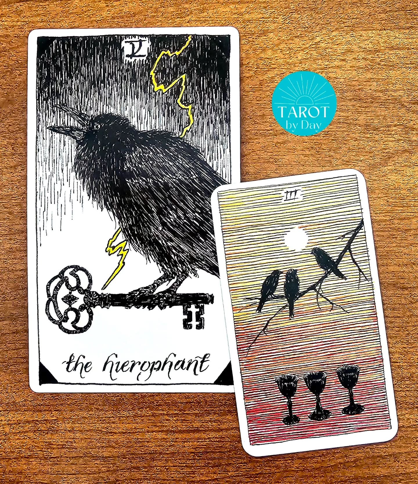 Today brings us the Hierophant &amp; 3 of Cups!🗯🫂✨️ We're in a special period where we can easily connect with our guides &amp; highest self. Deep messages of wisdom are unveiled to us at this time. It reminds us that many human experiences are uni