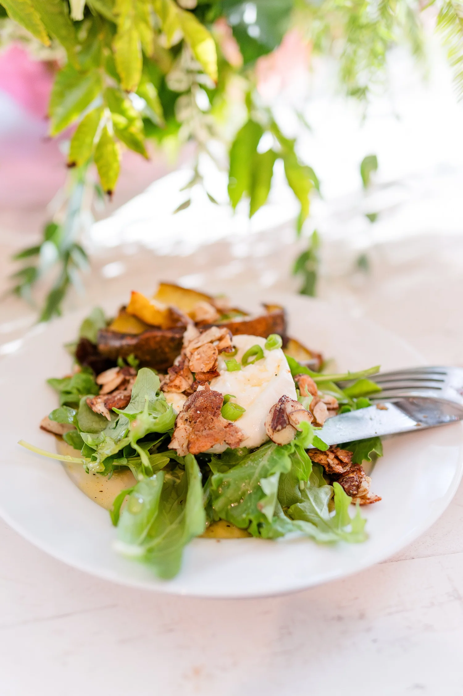 Salad with a soft egg and bacon, an example of Chef Jojo's weekly meal prep