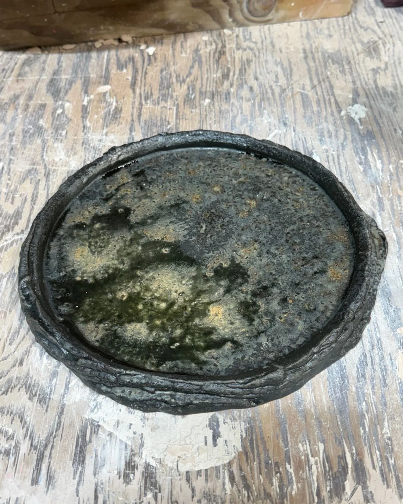 New slip plate #ceramics #design #NapaValley #finedining #abstractceramics