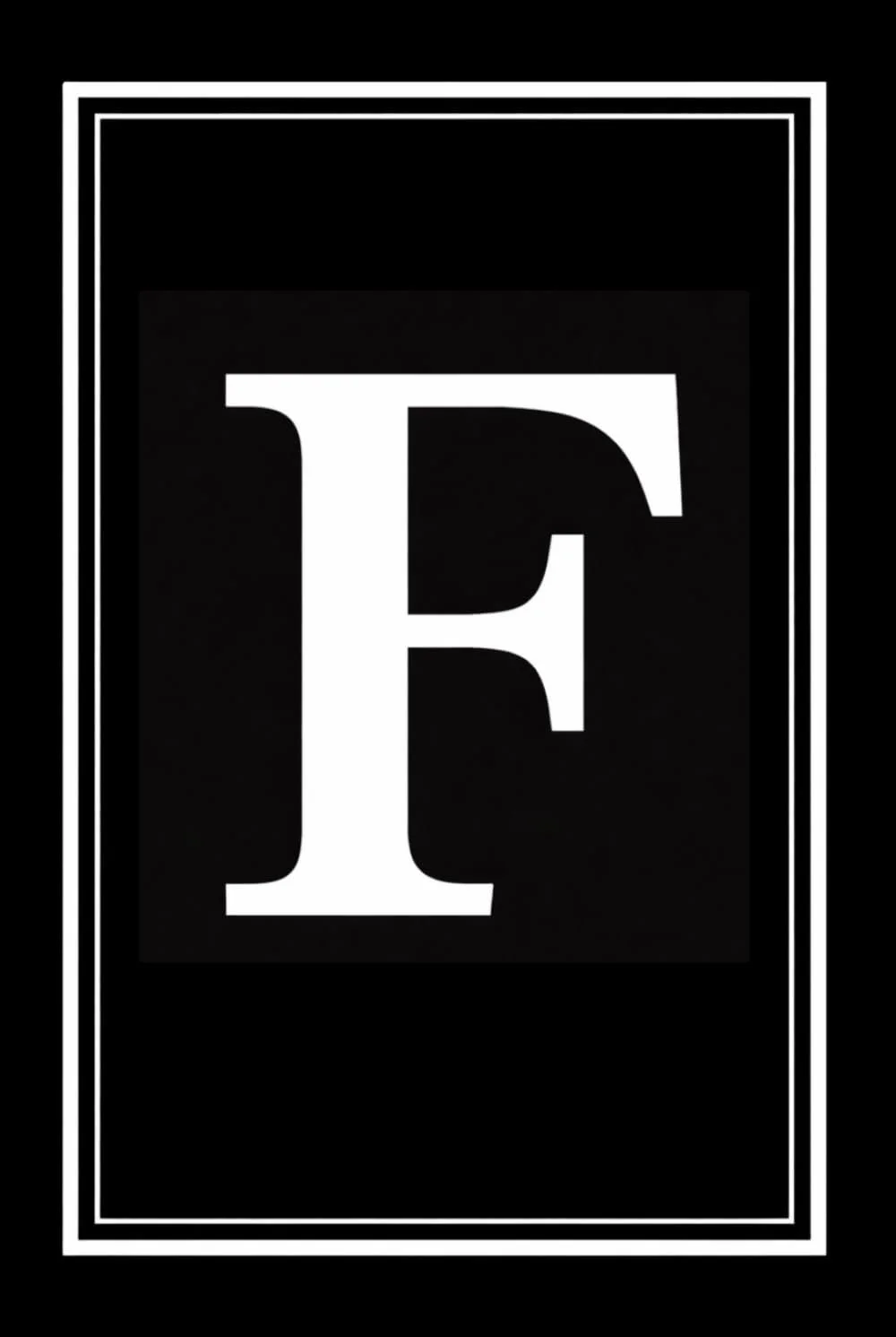 
Luxx Notebook: Black and White Monogram Letter F Initial Journal for Work, School, or Gift