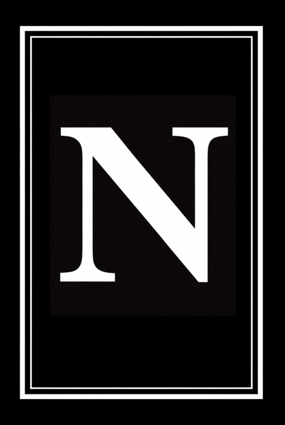 xLuxx Notebook: Black and White Monogram Letter N Initial Journal for Work, School, or Gift