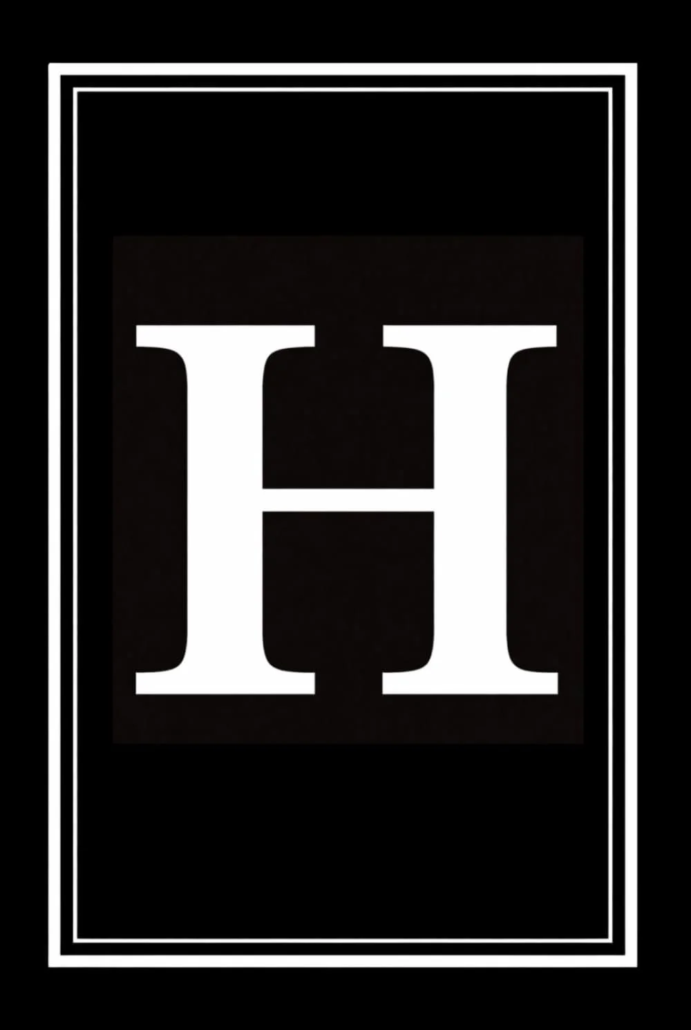 Luxx Notebook: Black and White Monogram Letter H Initial Journal for Work, School, or Gift