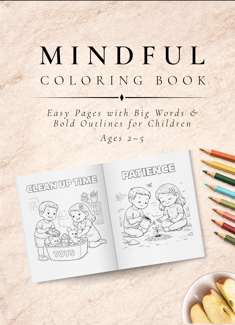 Mindful Kids Coloring Book: Easy Pages with Big Words & Bold Outlines for Children Ages 2–5