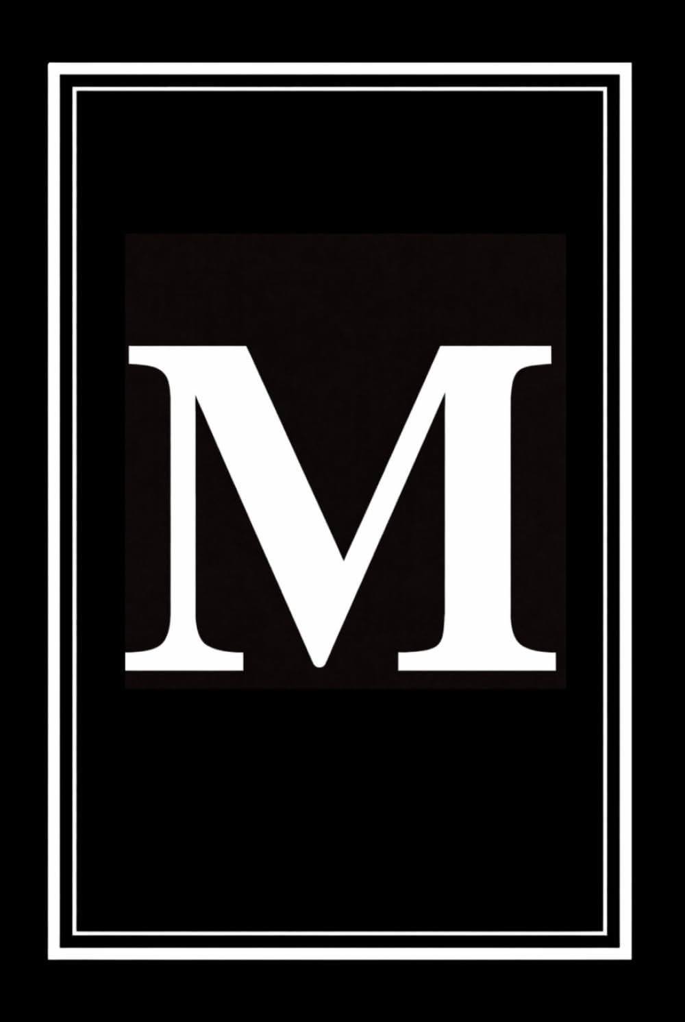 Luxx Notebook: Black and White Monogram Letter M Initial Journal for Work, School, or Gift