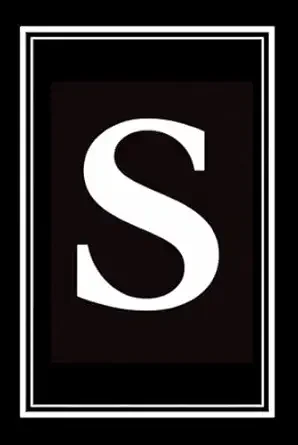 Luxx Notebook: Black and White Monogram Letter S Initial Journal for Work, School, or Gift