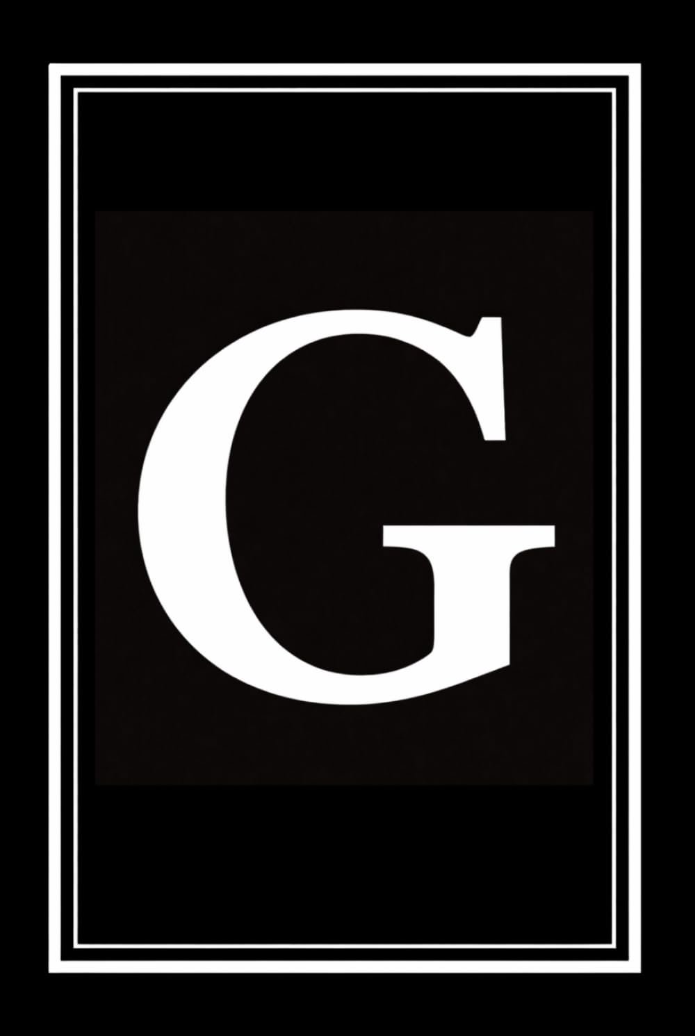 Luxx Notebook: Black and White Monogram Letter G Initial Journal for Work, School, or Gift 