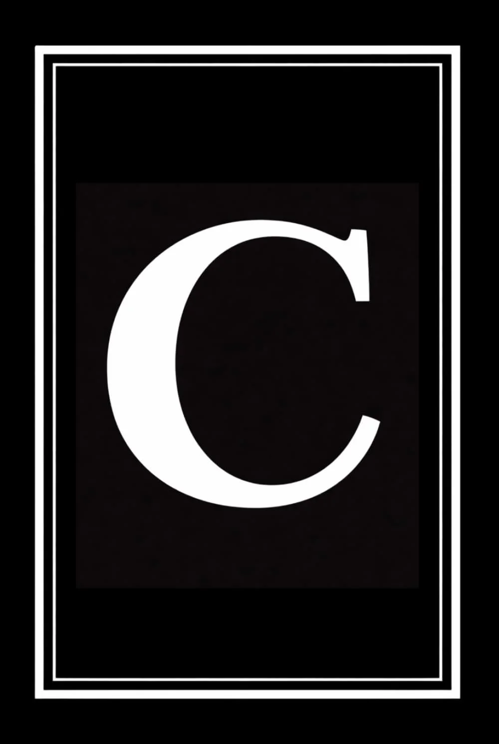 Luxx Notebook: Black and White Monogram Letter C Initial Journal for Work, School, or Gift