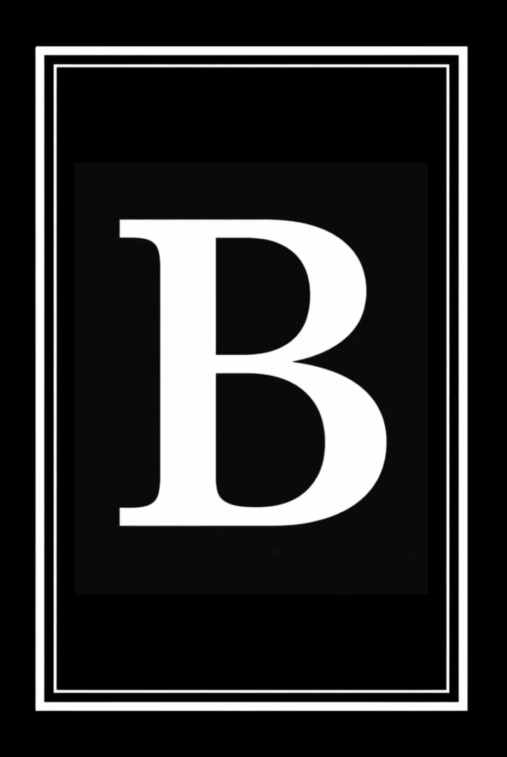 Luxx Notebook: Black and White Monogram Letter B Initial Journal for Work, School, or Gift