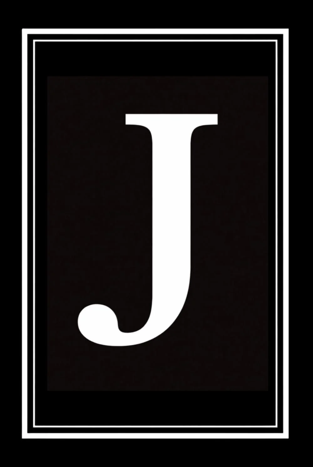 Luxx Notebook: Black and White Monogram Letter J Initial Journal for Work, School, or Gift