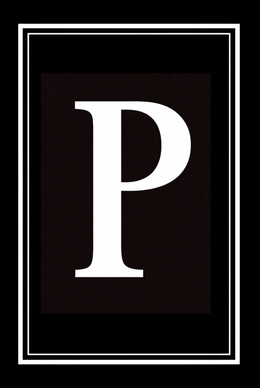 Luxx Notebook: Black and White Monogram Letter P Initial Journal for Decor, Writing or Gift