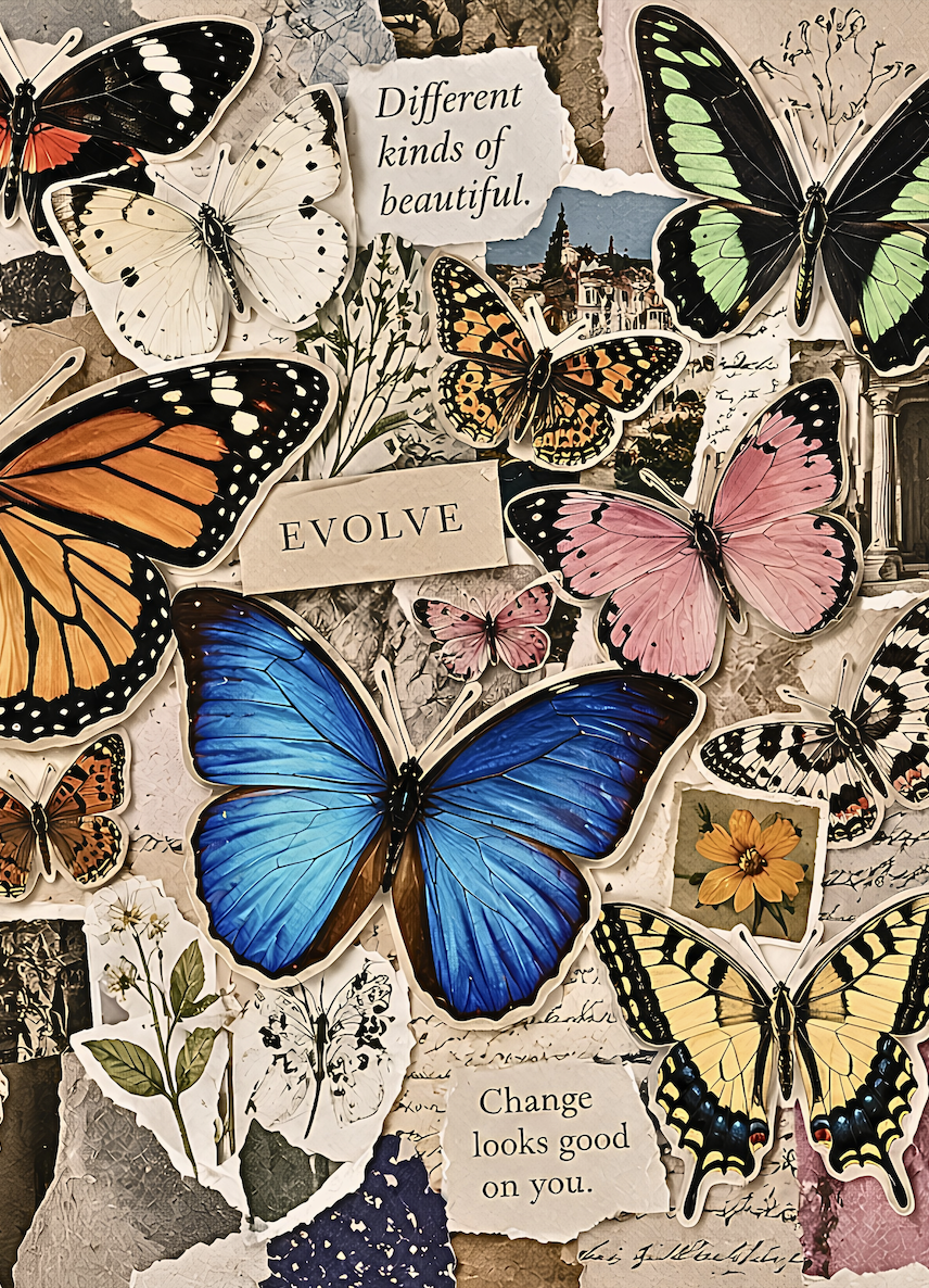 Butterfly Collage Notebook: for Notes, Journaling, and Writing