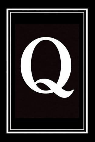 Luxx Notebook: Black and White Monogram Letter Q Initial Journal for Work, School, or Gift