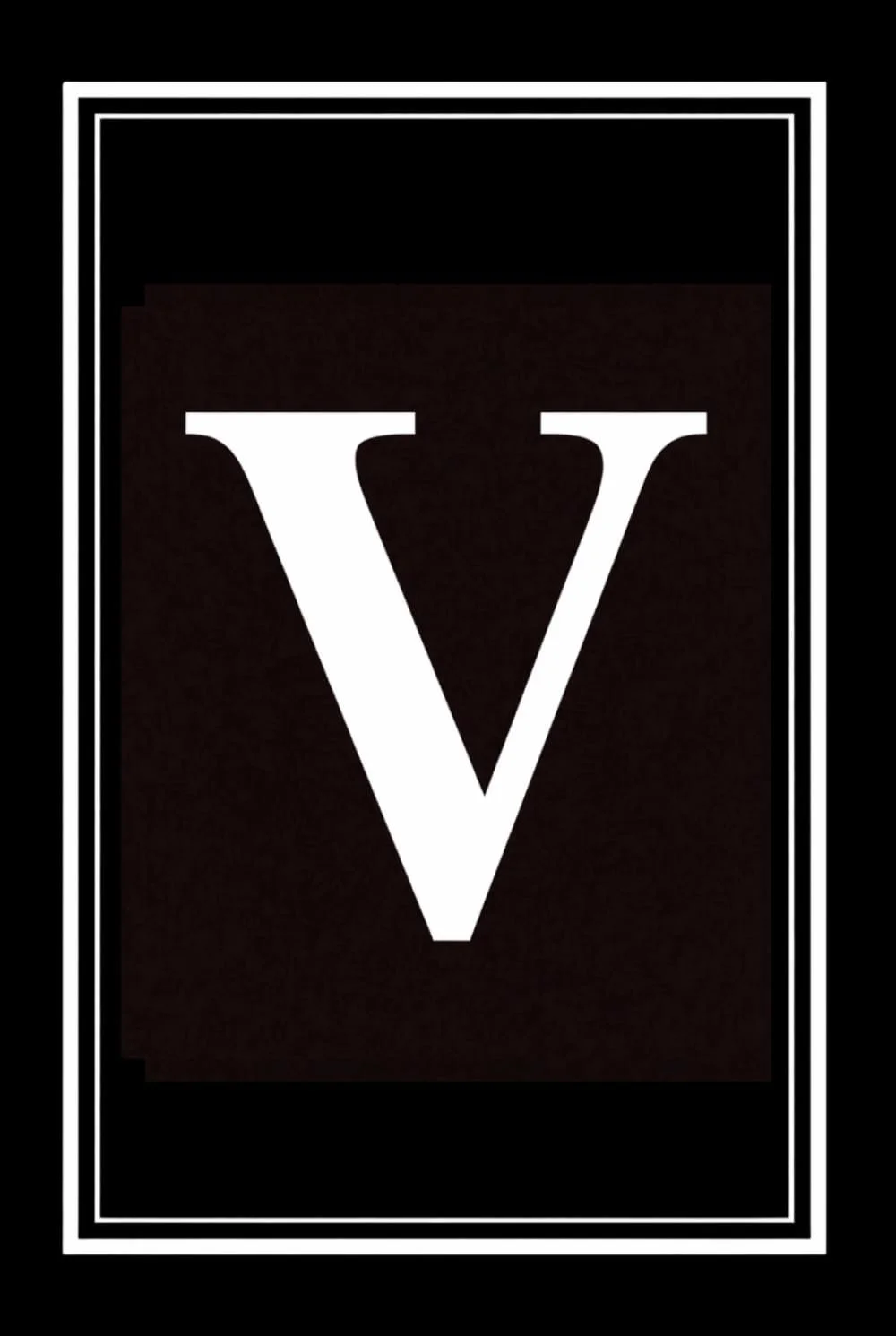 Luxx Notebook: Black and White Monogram Letter V Initial Journal for Work, School, or Gift