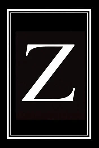Luxx Notebook: Black and White Monogram Letter Z Initial Journal for Work, School, or Gift