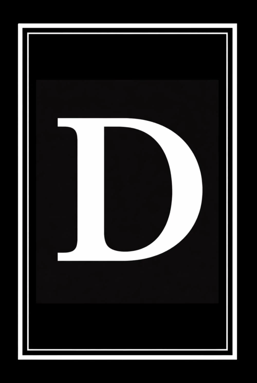 Luxx Notebook: Black and White Monogram Letter D Initial Journal for Work, School, or Gift 