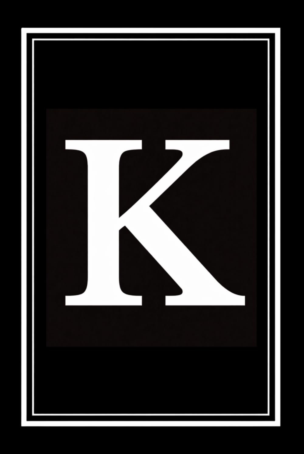Luxx Notebook: Black and White Monogram Letter K Initial Journal for Work, School, or Gift
