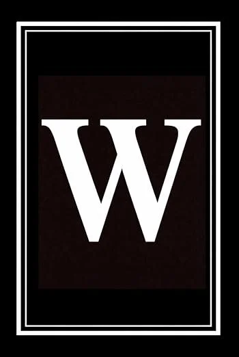Luxx Notebook: Black and White Monogram Letter W Initial Journal for Work, School, or Gift
