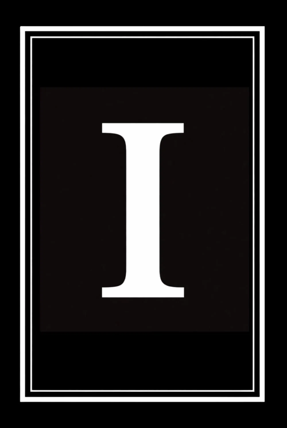 Luxx Notebook: Black and White Monogram Letter I Initial Journal for Work, School, or Gift 