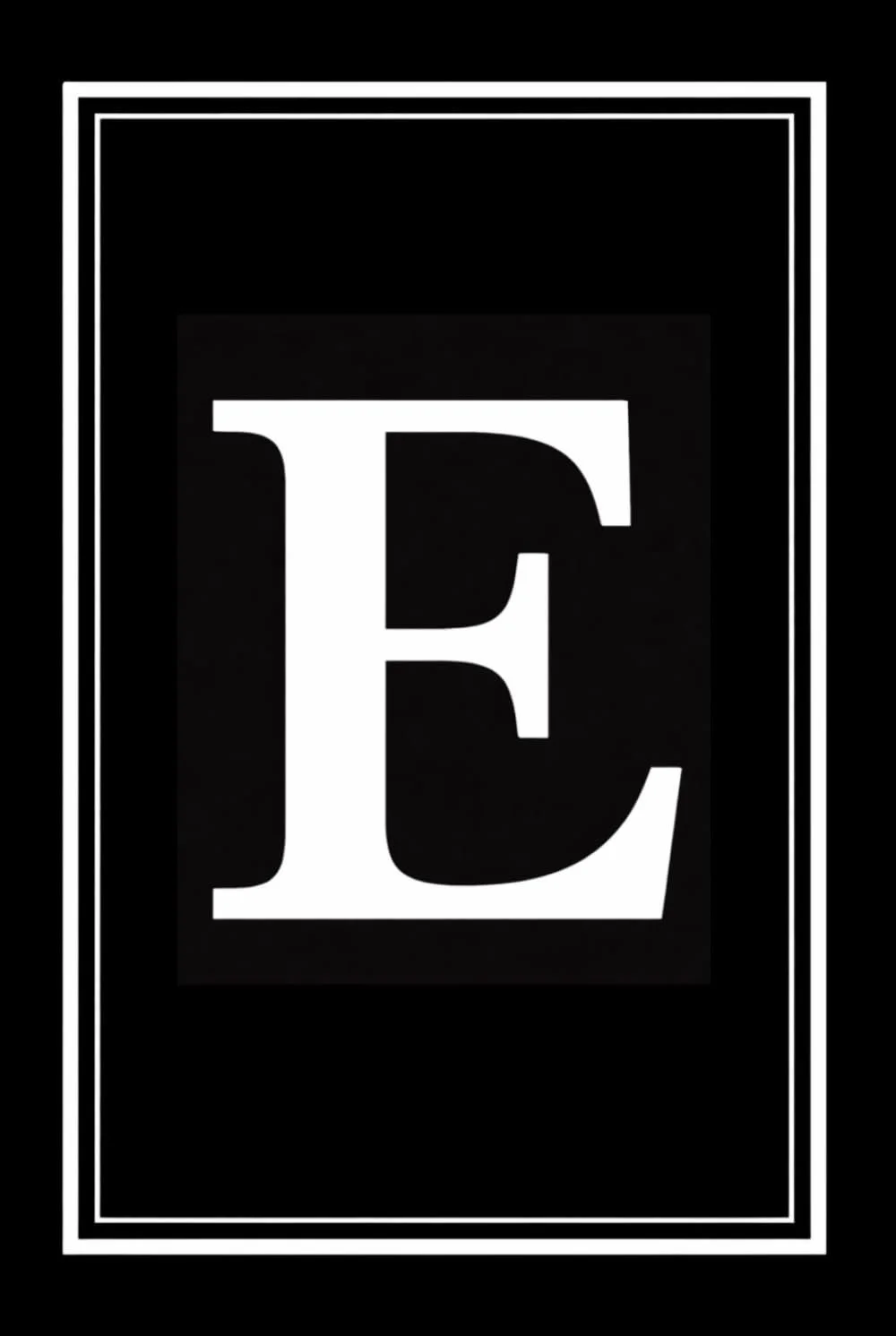 
Luxx Notebook: Black and White Monogram Letter E Initial Journal for Work, School, or Gift