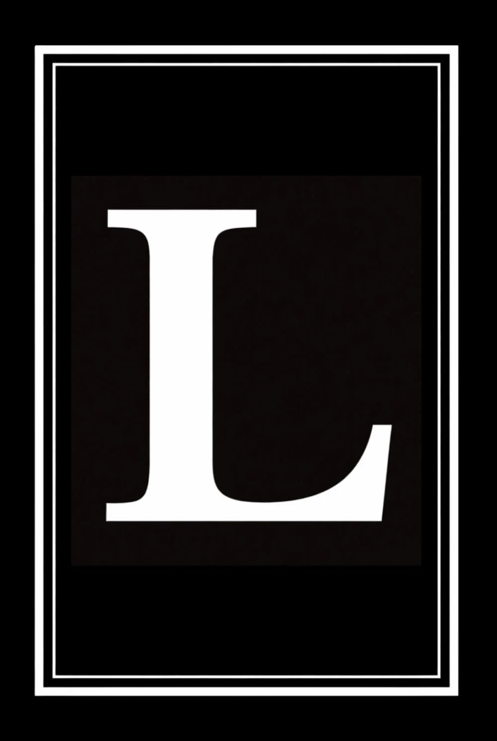 Luxx Notebook: Black and White Monogram Letter L Initial Journal for Work, School, or Gift