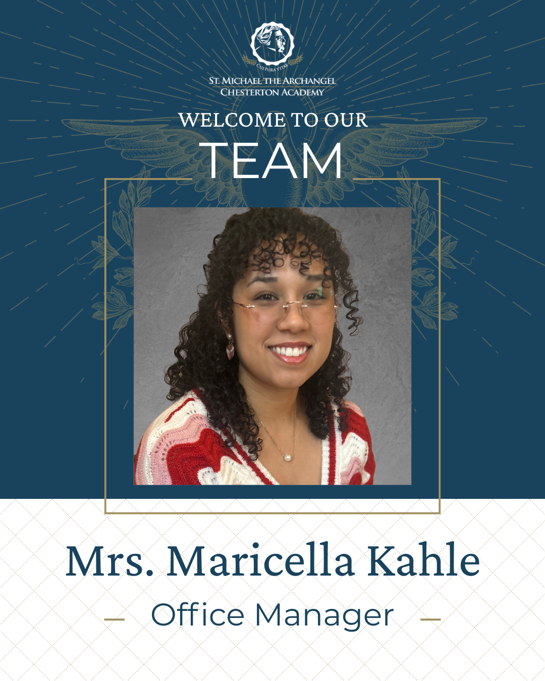 Welcome to the Team, Mrs. Maricella Kahle