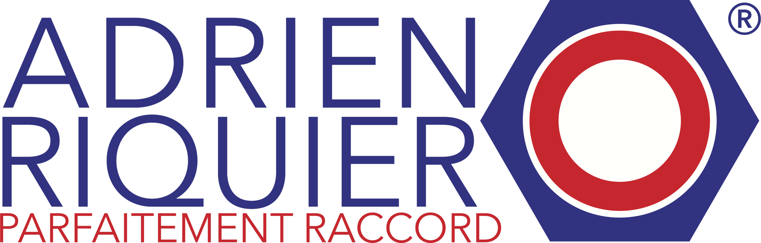 Logo de la société ADREN ROUTER avec un symbole circulaire rouge et blanc et la mention 'PARFAITEMENT RACCORD'