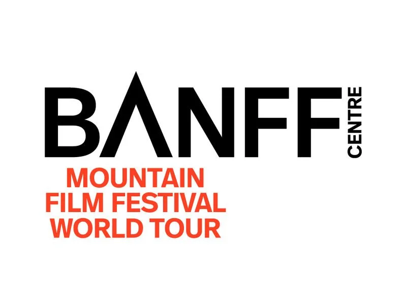Logo du Centre Banff avec le texte 'Mountain Film Festival World Tour' en rouge.