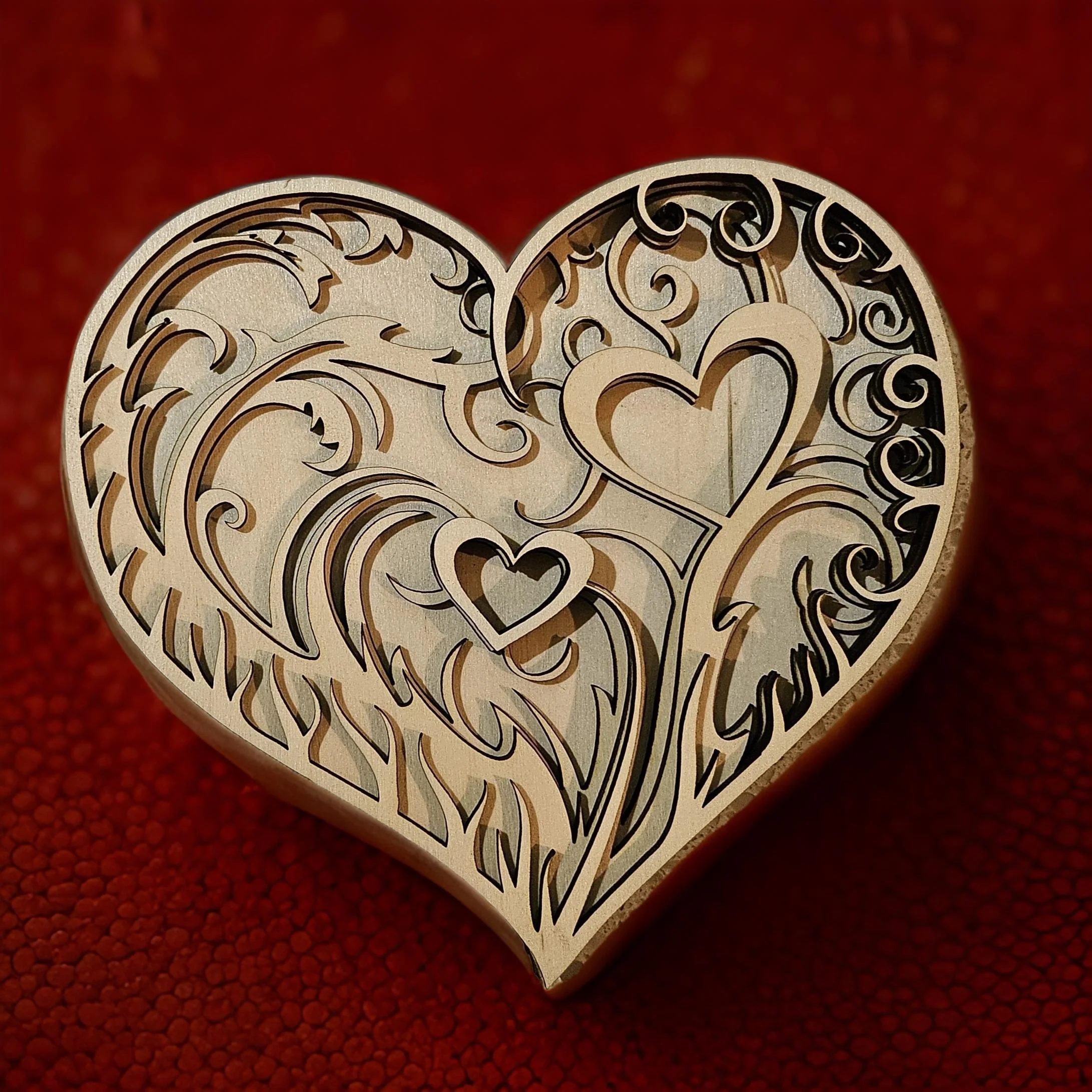 3D Multi-Layered Wood Picture - Heart