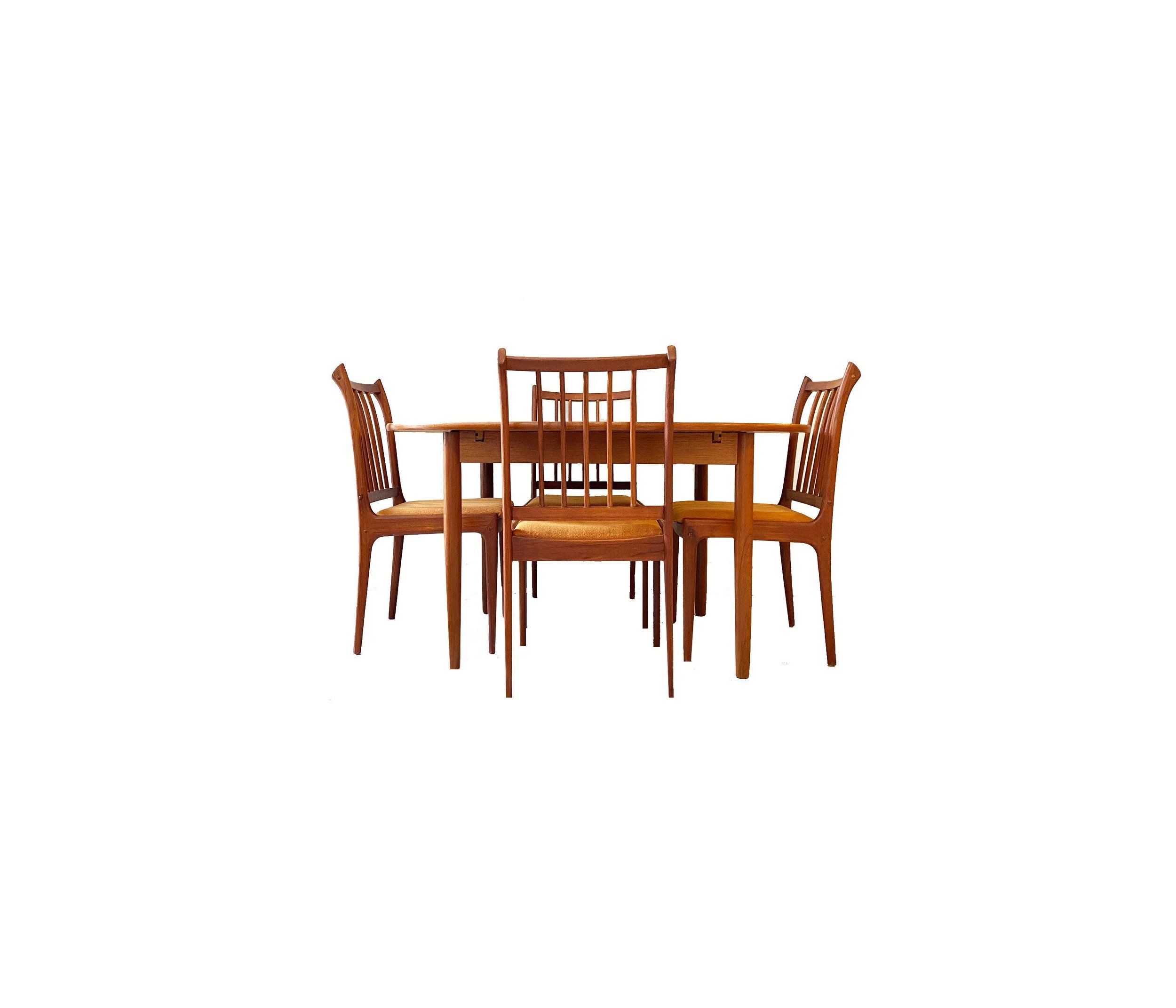 Restored Danish Modern Dining Table and Chairs