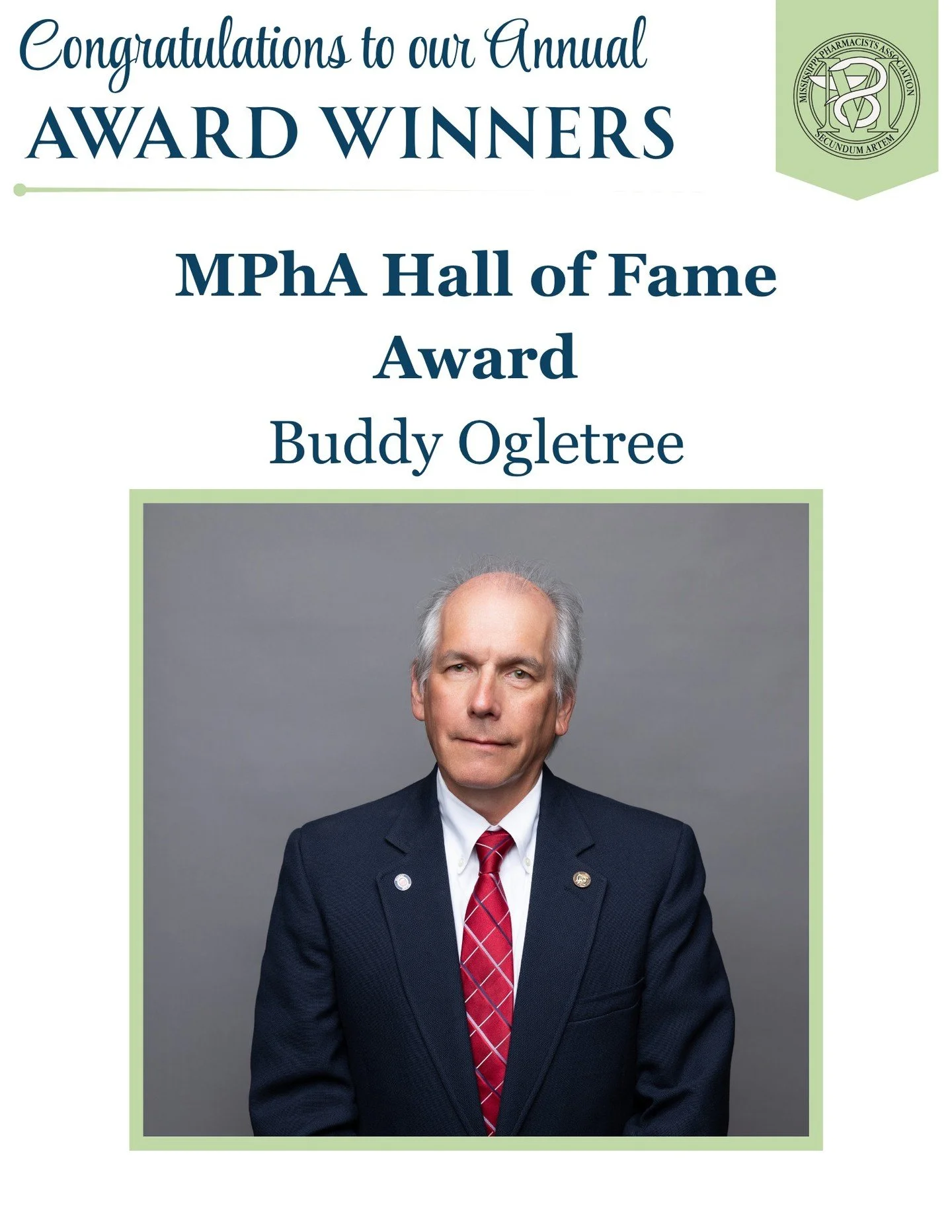 🎉 Congratulations to Dr. Richard L. "Buddy" Ogletree, Jr., MPhA Hall of Fame Inductee!🎉 

Some individuals leave a mark on the profession through a single achievement. Others spend a lifetime quietly building, strengthening, and supportin
