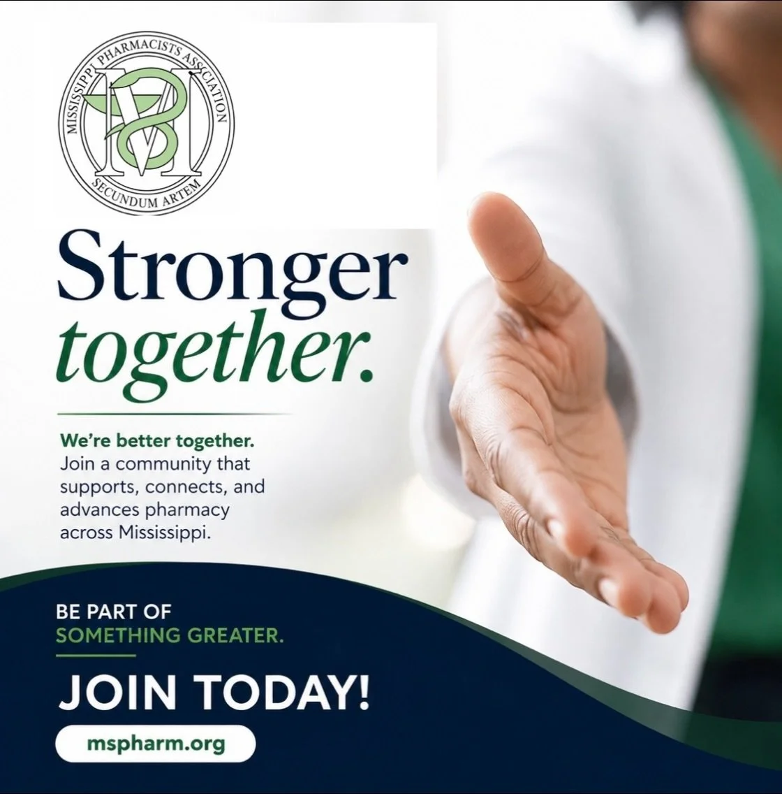 Pharmacy is stronger when we move together. Join the Mississippi Pharmacists Association and connect with professionals working to advance pharmacy across our state.

Join today at mspharm.org

#MississippiPharmacistsAssociation #MississippiPharmacy 