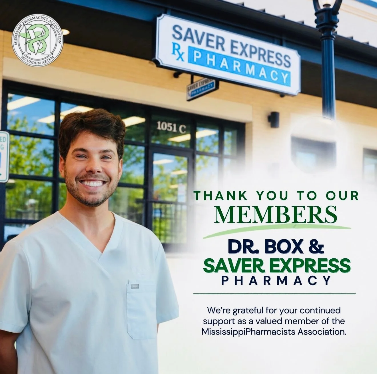 A strong association is built by members who stay involved, support the profession, and continue showing up for pharmacy in Mississippi.

Today, we&rsquo;re thanking Dr. Box and Saver Express Pharmacy for being valued members of the Mississippi Pharm