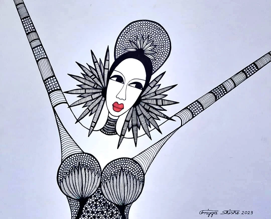 Faces Series, 2023.  Acrylic and permanent maker on paper.  
48 x 60 in (121.92 x 152.4 cm). 