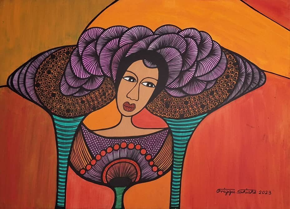 Faces Series, 2023. Acrylic on canvas. 19.68 x 27.55 in (50 x 70 cm).